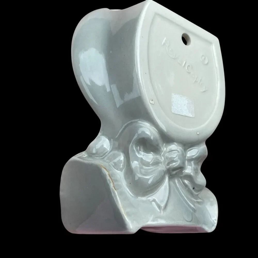 Royal Copley Wall Pocket Lady Head Planter Pug Tail Cottage Core